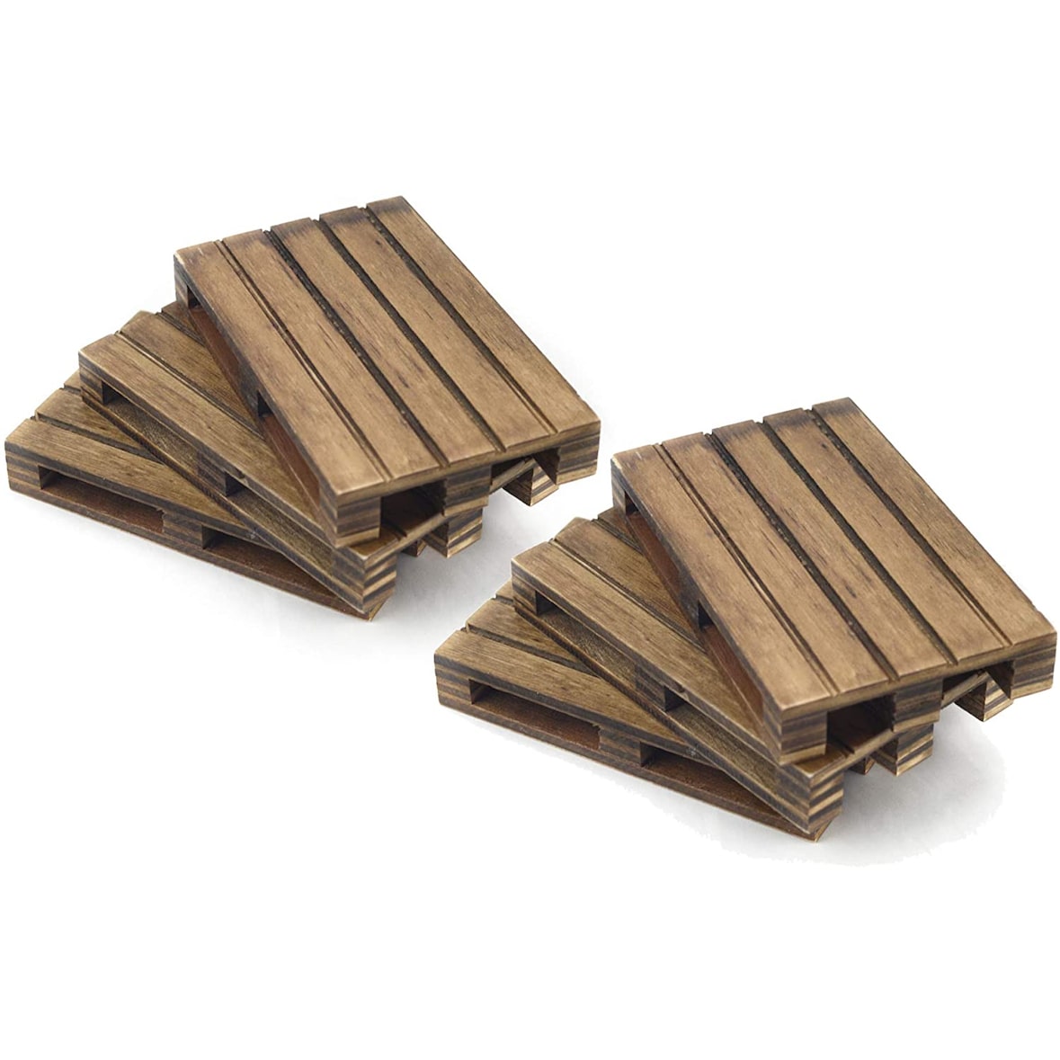 HostelNovo - 3 unidades de mini palets de madera natural especial envejecida fabricado en España - ideal para decoración y posavasos - 12 x 8 x 2,2 cm