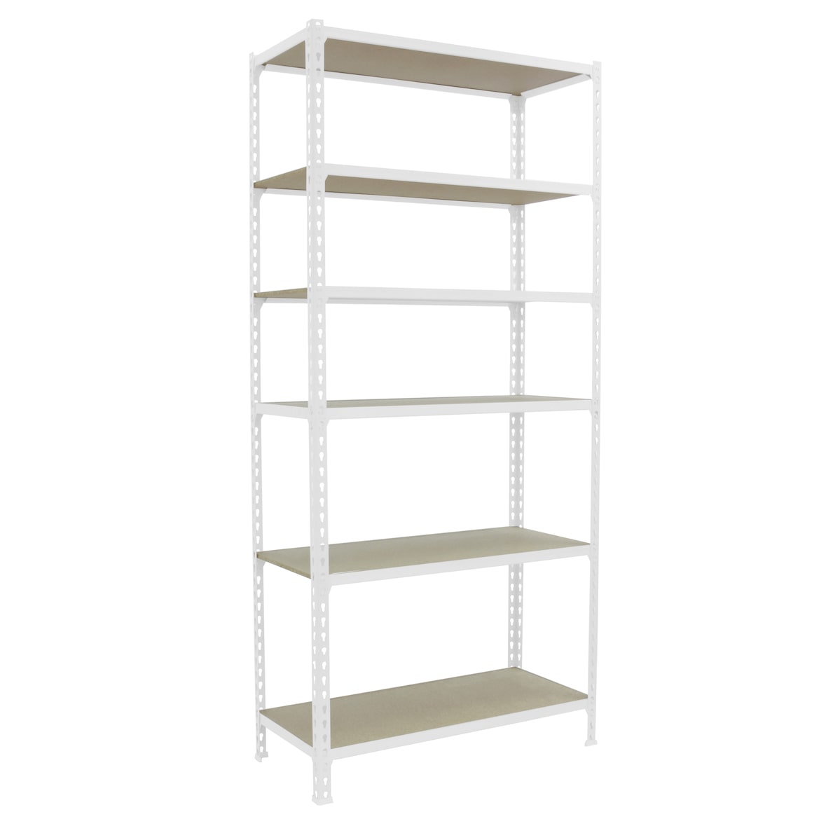 SimonRack Schwerlastregal 2500x900x500 mm, 6 Ebenen, Holzböden, 150 kg Tragkraft pro Ebene, Weiss - Maderclick
