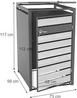 thumbnail of XL 1er/2er-Mülltonnenverkleidung HWC-J81, Mülltonnenbox, Metall 36kg anthrazit ~ Buche-Holzoptik hellbraun