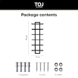 thumbnail of TOJ Living Botellero de pared – 6 botellas – acero inoxidable – negro mate – portabotellas