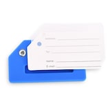 thumbnail of Kofferanhänger 2er Set aus Silikon, ca. 9×5 cm mit Namenszeile - ideal für Koffer, Taschen & Rucksäcke auf Reisen, Blau | Raburg Gepäckanhänger