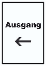 thumbnail of Ausgang Schild mit Text und Richtungspfeil links Exit Schluss hochkant A1 (594x841mm)