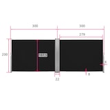 thumbnail of tectake Doppia tenda laterale con cassonetto in alluminio estraibile con meccanismo di autoarrotolamento - 200 x 600 cm, nero - 402338