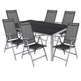 thumbnail of 7tlg Gartenmöbel Set Alu Non-Wood 180x90x74cm + 6 Hochlehner Textilen