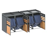 thumbnail of Merax Mülltonnenbox für 4x 240L Tonnen, 264 x 80 x 125 cm, verzinkter Stahl, Grau, Müllbox (keinen eingebauten Mülleimer)