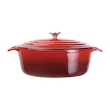 thumbnail of Cocotte rouge en fonte ovale 6 Litres