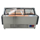 thumbnail of Gasfrit – Vitrine charcuterie coloris acier – 2000 × 1050 × 1200 mm – Réfrigération ventilée – Verre courbé