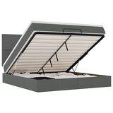 thumbnail of vidaXL Ottoman-Bett mit Matratze & LEDs Dunkelgrau 160x200 cm Stoff