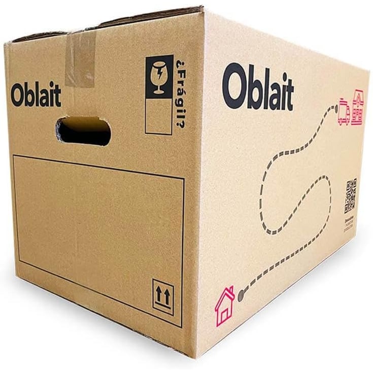 Packung mit 20 Pappkartons 50 x 30 x 30 x 30 cm mit Griffen für Umzug und Lagerung. Hergestellt in Spanien mit doppelt verstärktem Karton. Braun