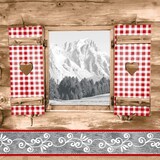 thumbnail of Mank Serviette Airlaid Almblick, 40x40 cm, 50 Stück - Fenster Kuh Berge