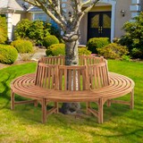 thumbnail of Baumbank SUTOR - Holz Teak 250x250x92 cm | Kreisrunde Sitzbank Mit Lehne Baumbank Gartenbank Für Baum