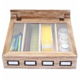 thumbnail of Aufbewahrungsbox HWC-C25, Teebox Schmuckkästchen Kiste, Paulownia 17x37x33cm ~ naturbraun