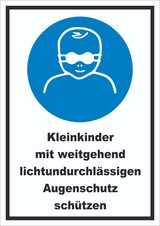 thumbnail of Kleinkinder mit weitgehend lichtundurchlässige Augenschutz schützen Schild A1 (594x841mm)