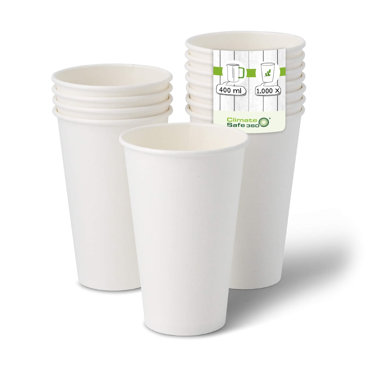 greenbox - Pappbecher 400 ml / 16 oz, Ø 90 mm, weiß, 1000 St.