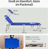 thumbnail of CASARIA® 2er Set Sonnenliege mit Dach Klappbar Gartenliege Wetterfest Liege Blau