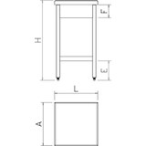 thumbnail of Bloco de corte com balastro em fibra branca com prateleira 400x400x900 mm. N.º de referência: 030152
