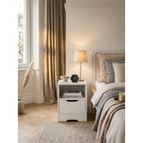 thumbnail of Nachtkonsole WL5.700 31x43x31cm Weiß Matt 1 Schublade und Ablagefach, Weisse Nachtkommode mit Stauraum, Nachttisch Schlicht Modern, Nachtschränkchen