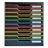 thumbnail of Exacompta 302914D 1x MODULO modulaire ladenbox met 10 gesloten laden voor documenten A4+, Black Office, zwart-zwart-harlekijn