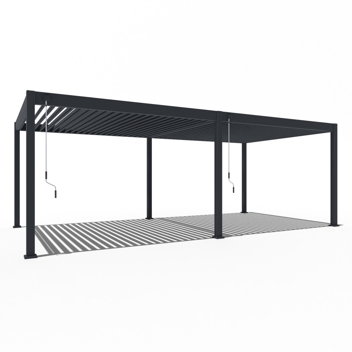 Weide Deluxe | Pergola Voll Aluminium freistehend | 3,6 x 7,2 M | Lamellendach anthrazit