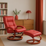 thumbnail of TV fauteuil Relax fauteuil Pescatori, kunstleer, met hocker ~ rood
