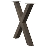 thumbnail of vidaXL Esstischbeine X-Form 3 Stk. Naturstahl 80x(72-73) cm Stahl