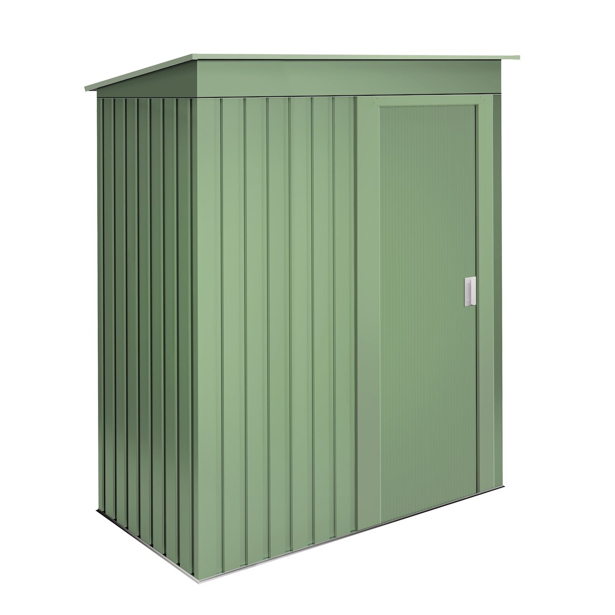 WASABI Gartenschrank Metall 1,39 m2 Neat Green - 162x86x181 cm - Grün - Schiebetür - Dachschräge - Geräteschuppen