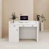 thumbnail of Empfangstresen, Kleine Gewerbetheke, Kassentheke, Empfangstisch, LED-Beleuchtung, Ladenmöbel, Frontdesk, Modernes Design Weiß 260×60×100cm