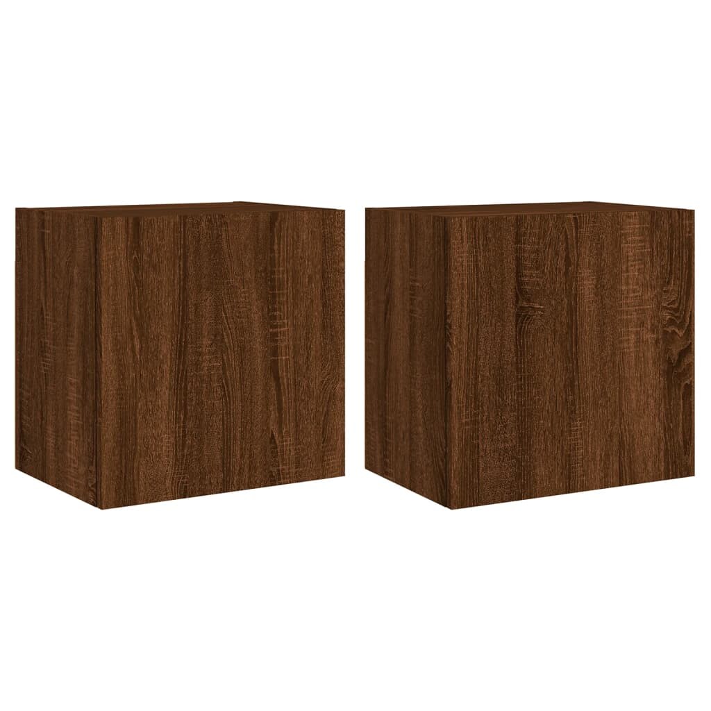 vidaXL TV-Wandschränke 2 Stk. Braun Eiche-Optik 40,5x30x40 cm