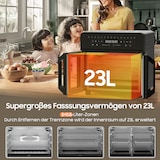 thumbnail of Heißluftfritteuse 23 Liter, XXL Airfryer mit Doppeltür und Sichtfenster, 15 Programme, LED-Touch, 12 Zubehörteile