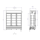 thumbnail of Kühlschrank mit 3 Glastüren