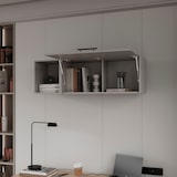 thumbnail of Armário de parede em melamina com 3 prateleiras e porta superior com dobradiças, Cinzento, 37,8 cm X 119,9 cm X 33 cm