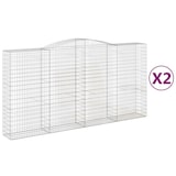 thumbnail of vidaXL Gabionen mit Hochbogen 2 Stk. 400x50x200/220cm Verzinktes Eisen