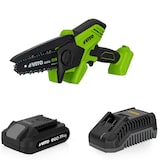 thumbnail of Mini motosierra inalámbrica de 20 V + batería de litio de 2 Ah + mini cargador de sierra eléctrica inalámbrica VITO