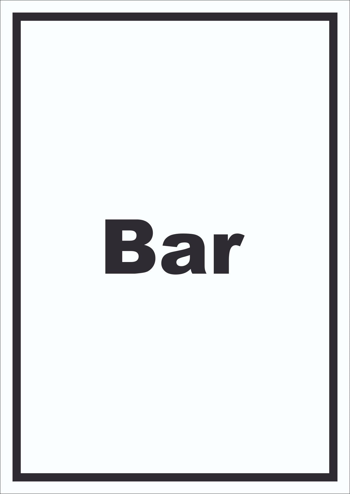 Bar Schild mit Text Pub Kneipe hochkant A5 (148x210mm)