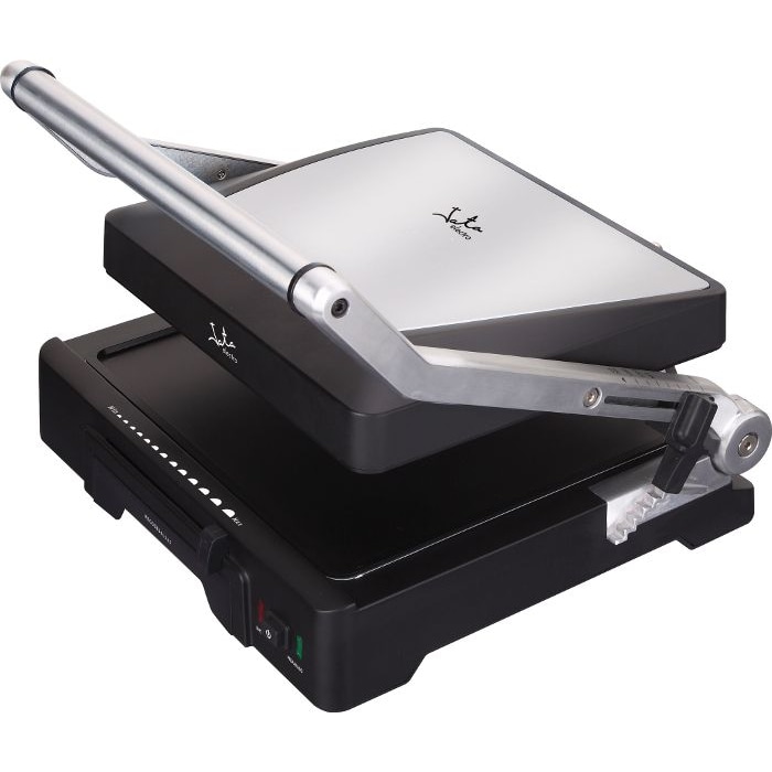 Grill de asar doble Jata GR1100. Placas mixtas: 27,5 x 24 cm. Antiadherente. Placa superior ajustable. 6 posiciones. 2.000 W