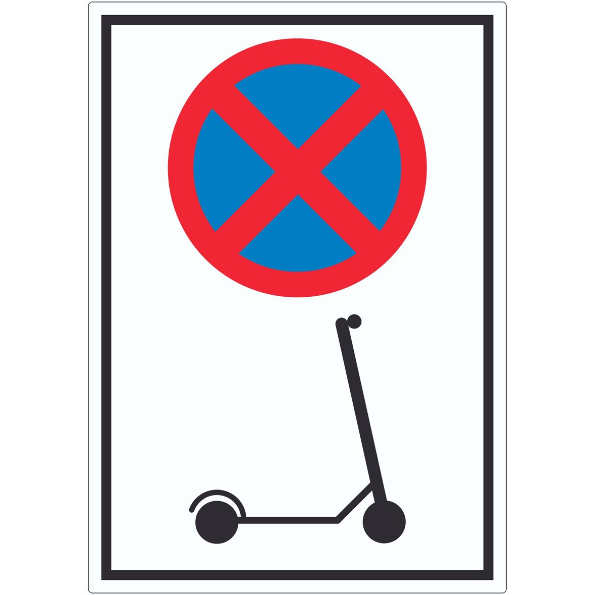 E- Scooter Parken verboten Aufkleber Elektro -Tretroller Roller A0 (841x1189mm)