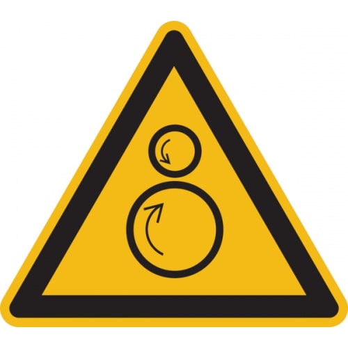 Warnschild, Warnung vor gegenläufigen Rollen W025 - ASR A1.3 (DIN EN ISO 7010) - 200 mm Folie selbstklebend
