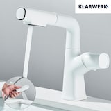 thumbnail of MAX | Grifo de baño extensible de acero inoxidable con función de ducha blanco | Grifo alto para lavabo independiente de baño, para lavabo de hotel
