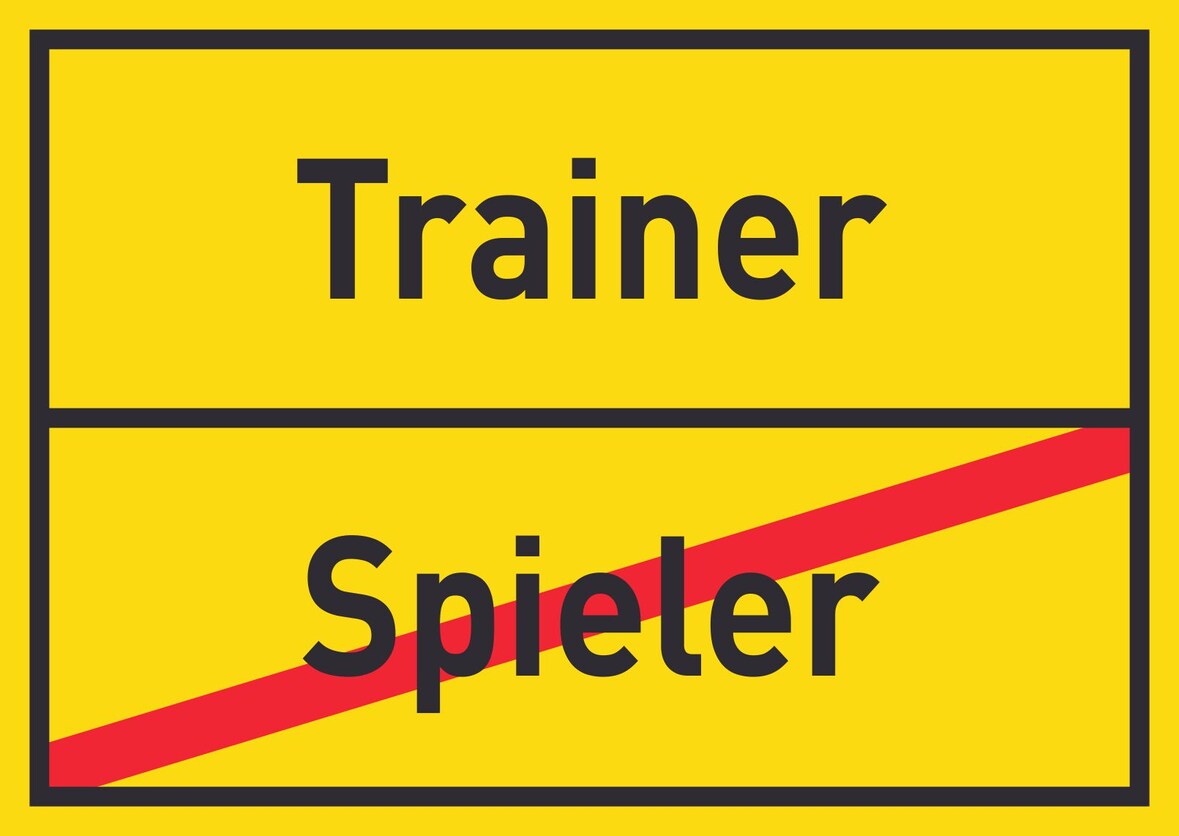 Trainer Spieler Schild Ortsschild A1 Rückseite selbstklebend