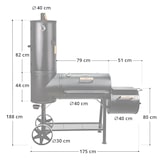 thumbnail of TAINO CHIEF 130 KG Smoker BBQ Grillkamin Räucherofen Holzkohle Grill 3,5mm Stahl