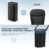 thumbnail of Poubelle Cuisine Automatique - Logan - Kitchen Move - 58 L - Inox Noir Mat Avec Cerclage