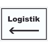 thumbnail of Logistik Aufkleber mit Text und Richtungspfeil links Transport Versand waagerecht A6 (105x148mm)