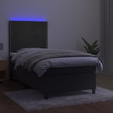 thumbnail of vidaXL Boxspringbett mit Matratze & LED Dunkelgrau 100x200 cm Samt