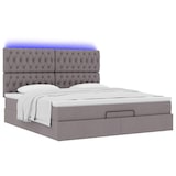 thumbnail of vidaXL Ottoman-Bett mit Matratze & LEDs Taupe 160x200 cm Stoff