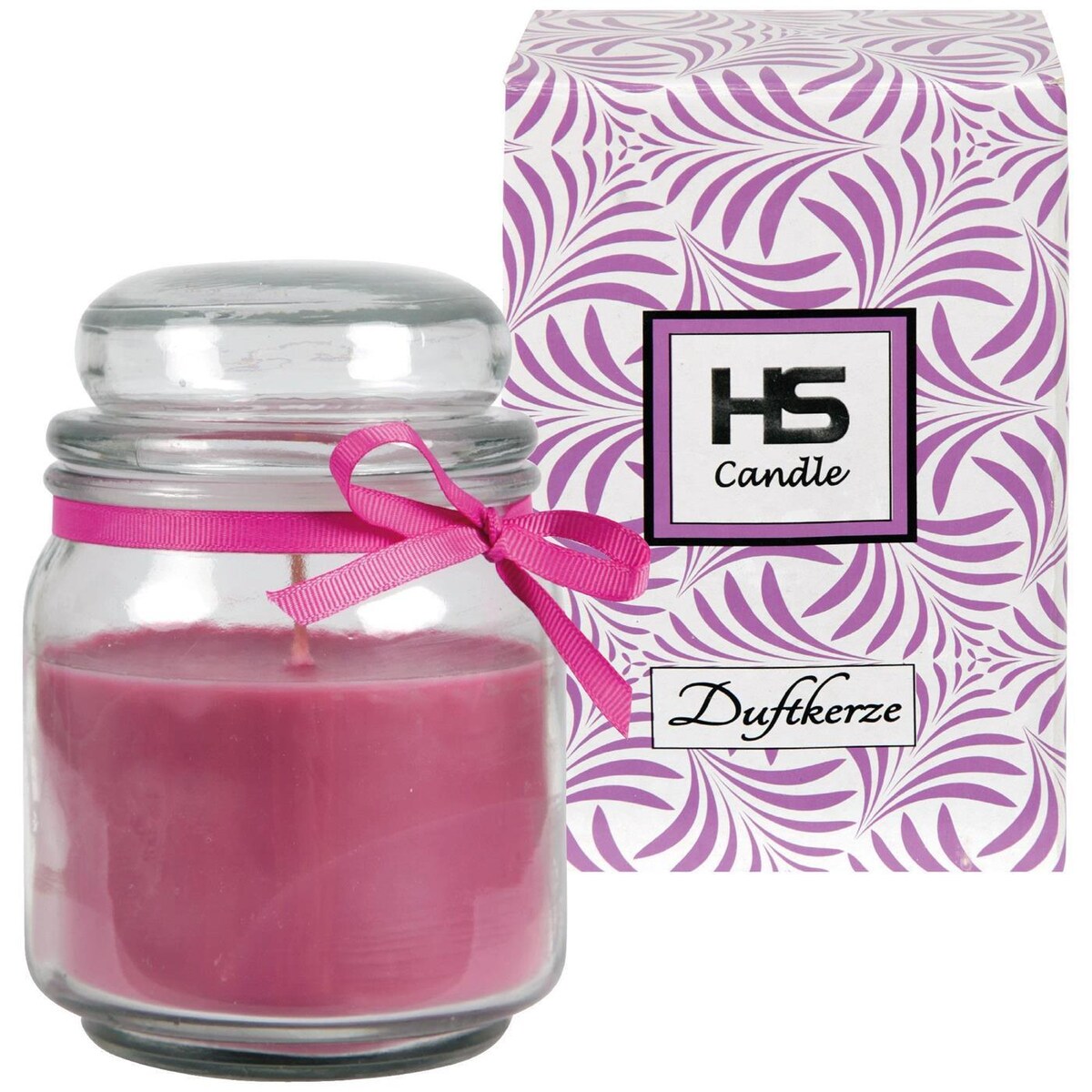 HS Candle Duftkerze im Bonbon Glas 13cm x Ø 9cm Lavendel