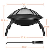 thumbnail of Yaheetech Feuerstelle Feuerschale mit Funkenschutz, Klappbare Feuerkorb Outdoor Fire Pits Feuerschalen für Garten oder Winter Heizung, Ø54 cm