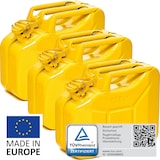 thumbnail of BW® Kraftstoffkanister Metall Benzinkanister 3x 10 Liter - Gelb - RAL 1018 - TÜV-geprüft und UN-Zulassung - Made in Europe
