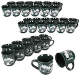 thumbnail of 36x Glühweinbecher 0,2L grün Weihnachtslandschaft Keramik Glühweintassen geeicht