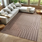 thumbnail of Carpetsale24 Boho Teppich 200 x 290 cm Beige, Weicher Skandinavischer Kurzflor, Waschbar, Großer Teppich für Wohnzimmer, Esszimmer oder offene Räume