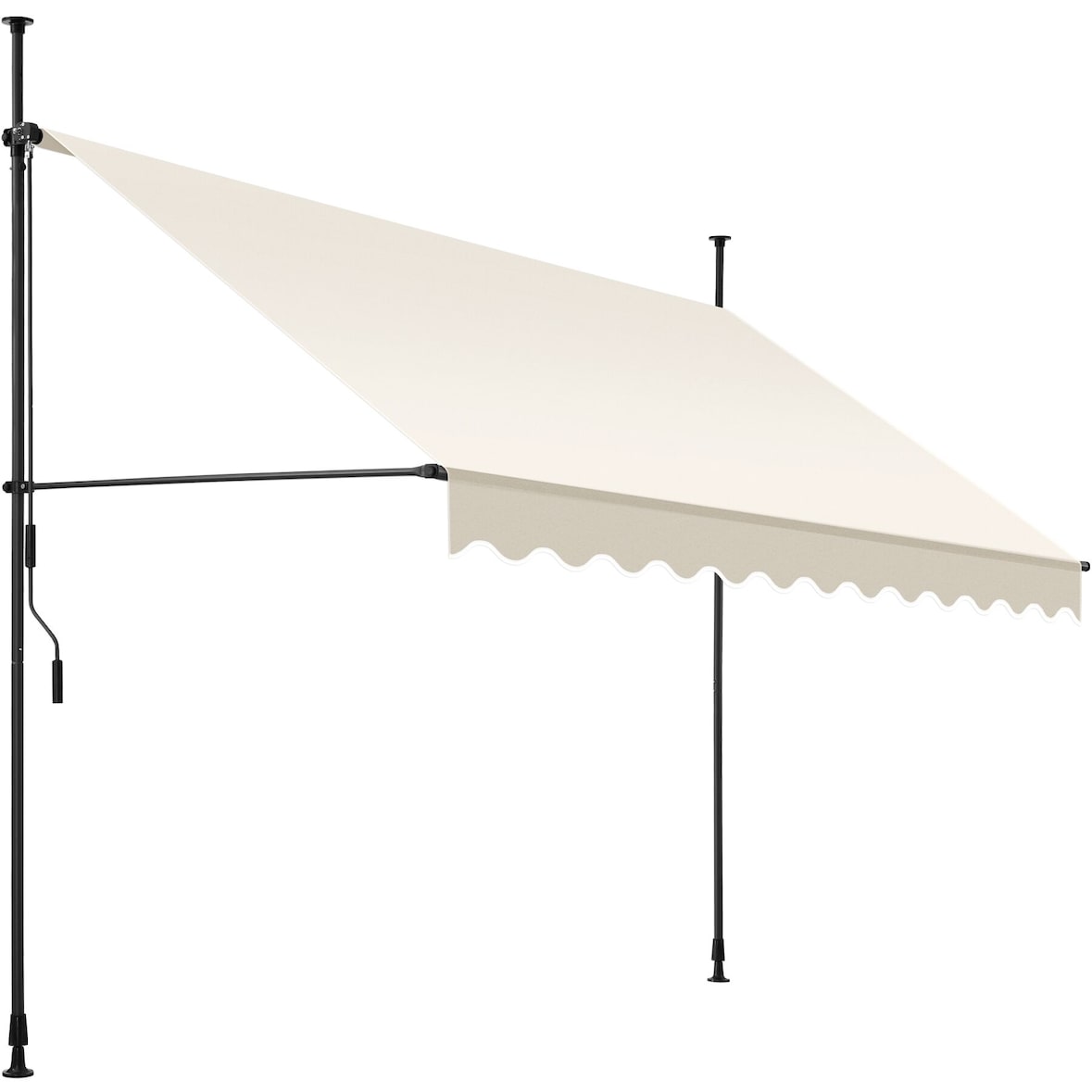 tectake Klemmmarkise mit Handkurbel, höhenverstellbar - 300 x 180 cm beige
